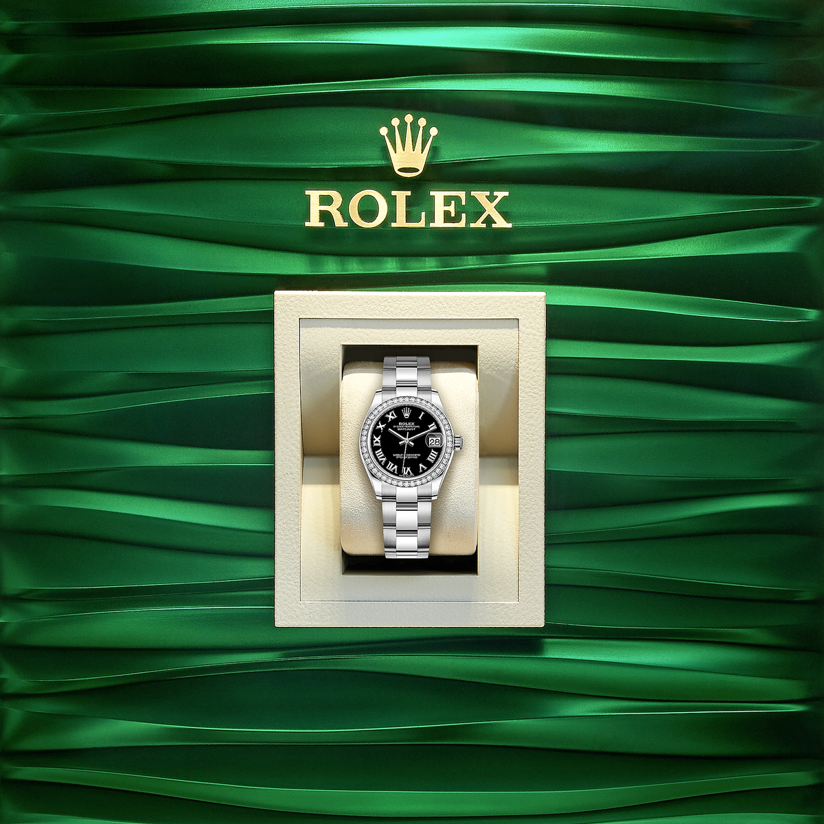 Datejust 31, Oystersteel, 18kt White Gold and diamonds, Ref# 278384RBR-0001