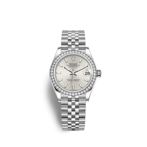 Datejust 31, Oystersteel, 18kt White Gold and diamonds, Ref# 278384RBR-0016