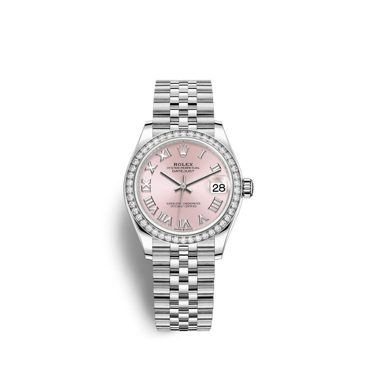 Datejust 31, Oystersteel, 18kt White Gold and diamonds, Ref# 278384RBR-0024