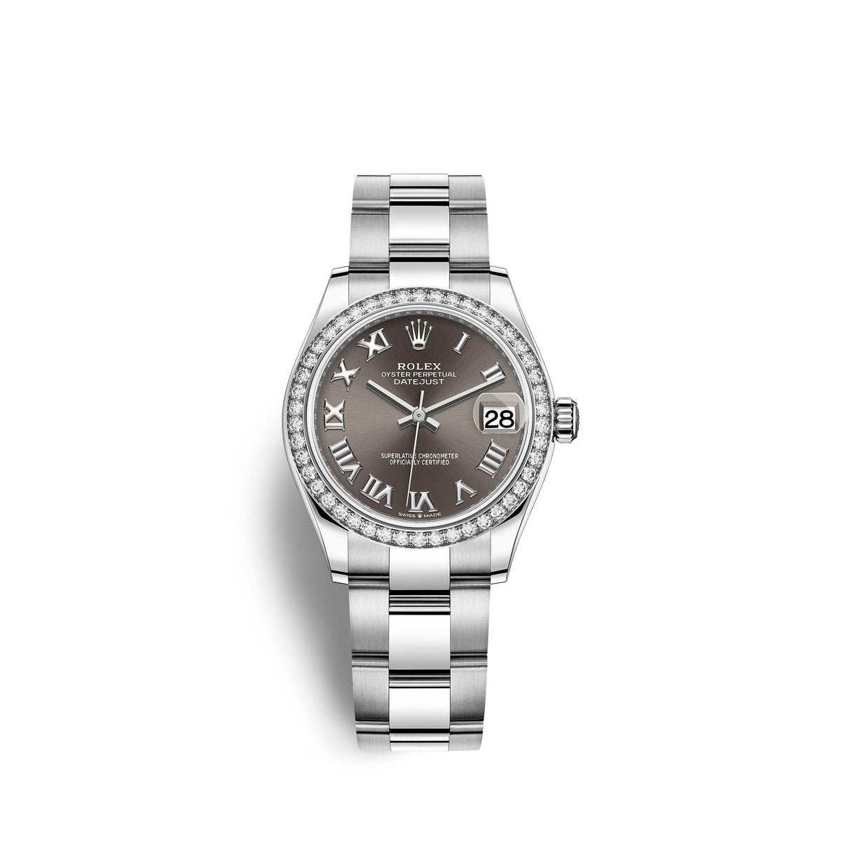 Datejust 31, Oystersteel, 18kt White Gold and diamonds, Ref# 278384RBR-0025