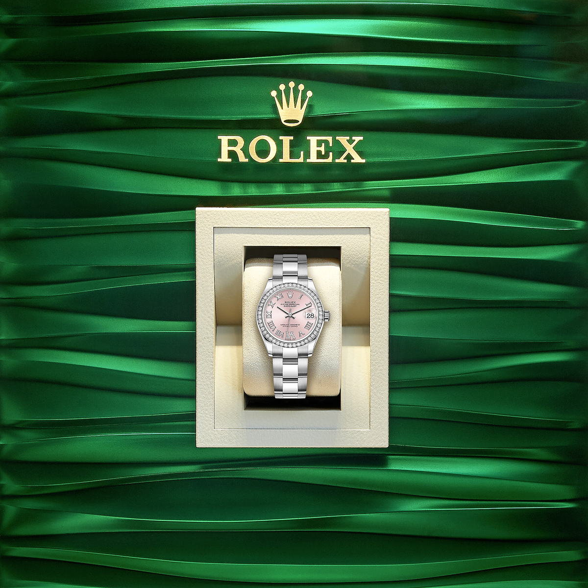 Datejust 31, Oystersteel, 18kt White Gold and diamonds, Ref# 278384RBR-0027