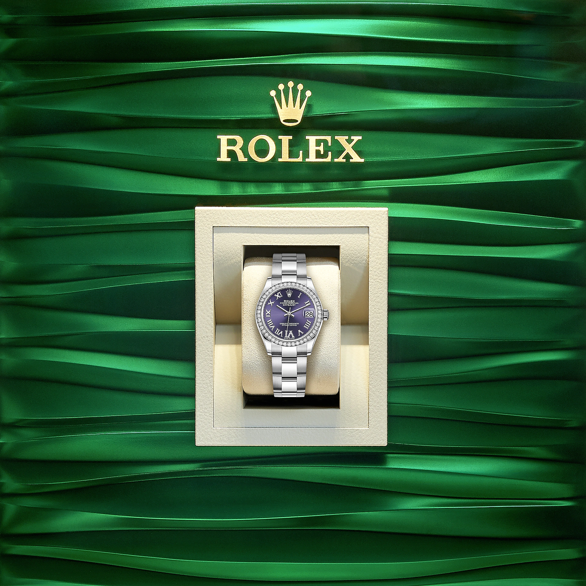 Datejust 31, Oystersteel, 18kt White Gold and diamonds, Ref# 278384RBR-0029