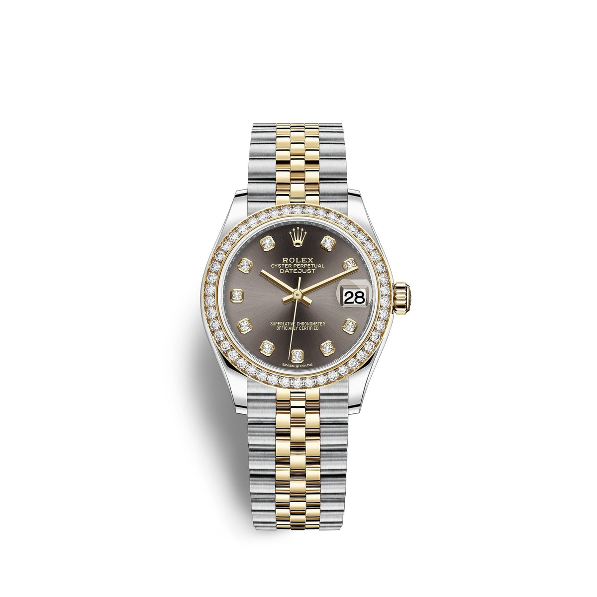 Datejust 31, Oystersteel, 18kt Yellow Gold and diamonds, Ref# 278383RBR-0022