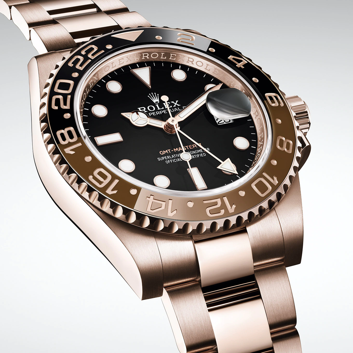 GMT-Master II Rootbeer, 18k Everose gold, 40mm, Ref# 126715chnr-0001