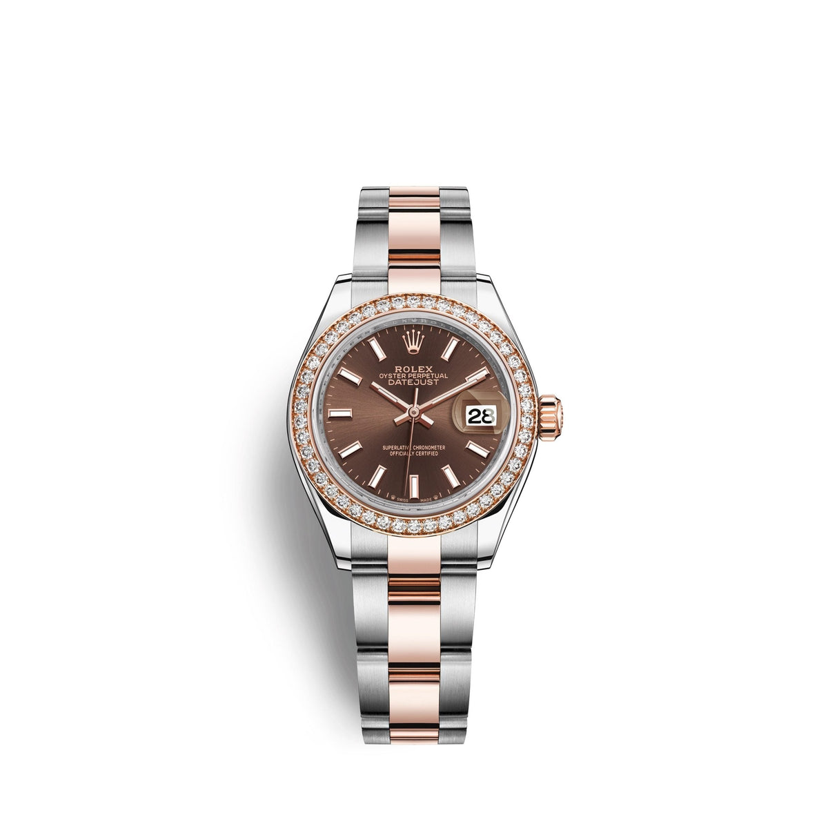 Lady-Datejust 28, Oystersteel and 18k Everose Gold, Ref# 279381RBR-0018
