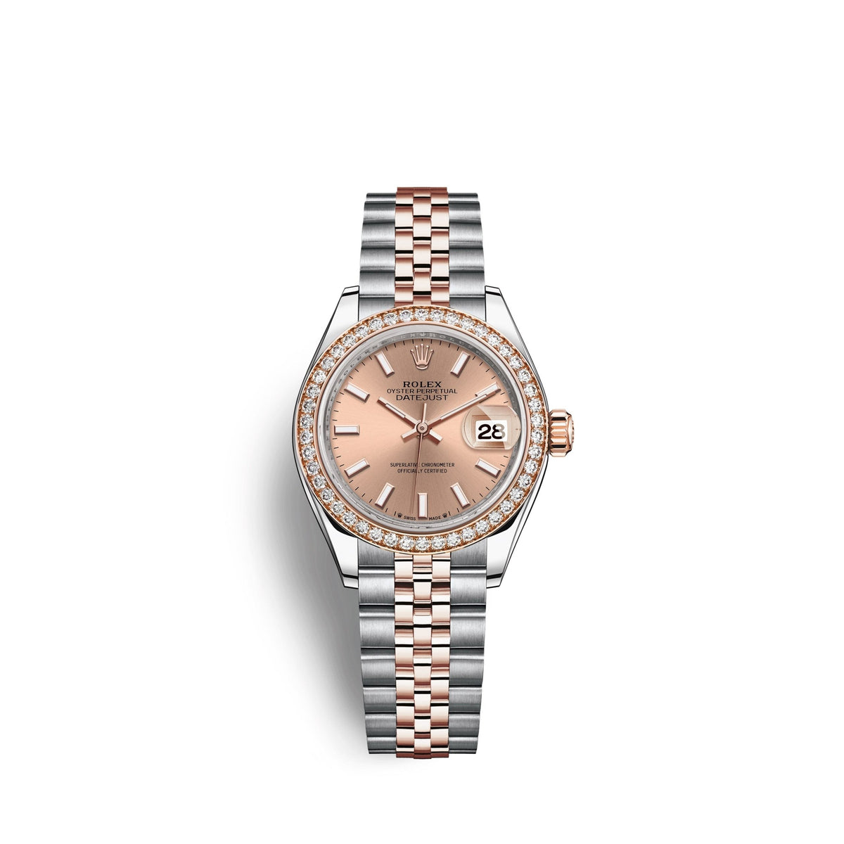 Lady-Datejust 28, Oystersteel and 18k Everose Gold, Ref# 279381RBR-0023