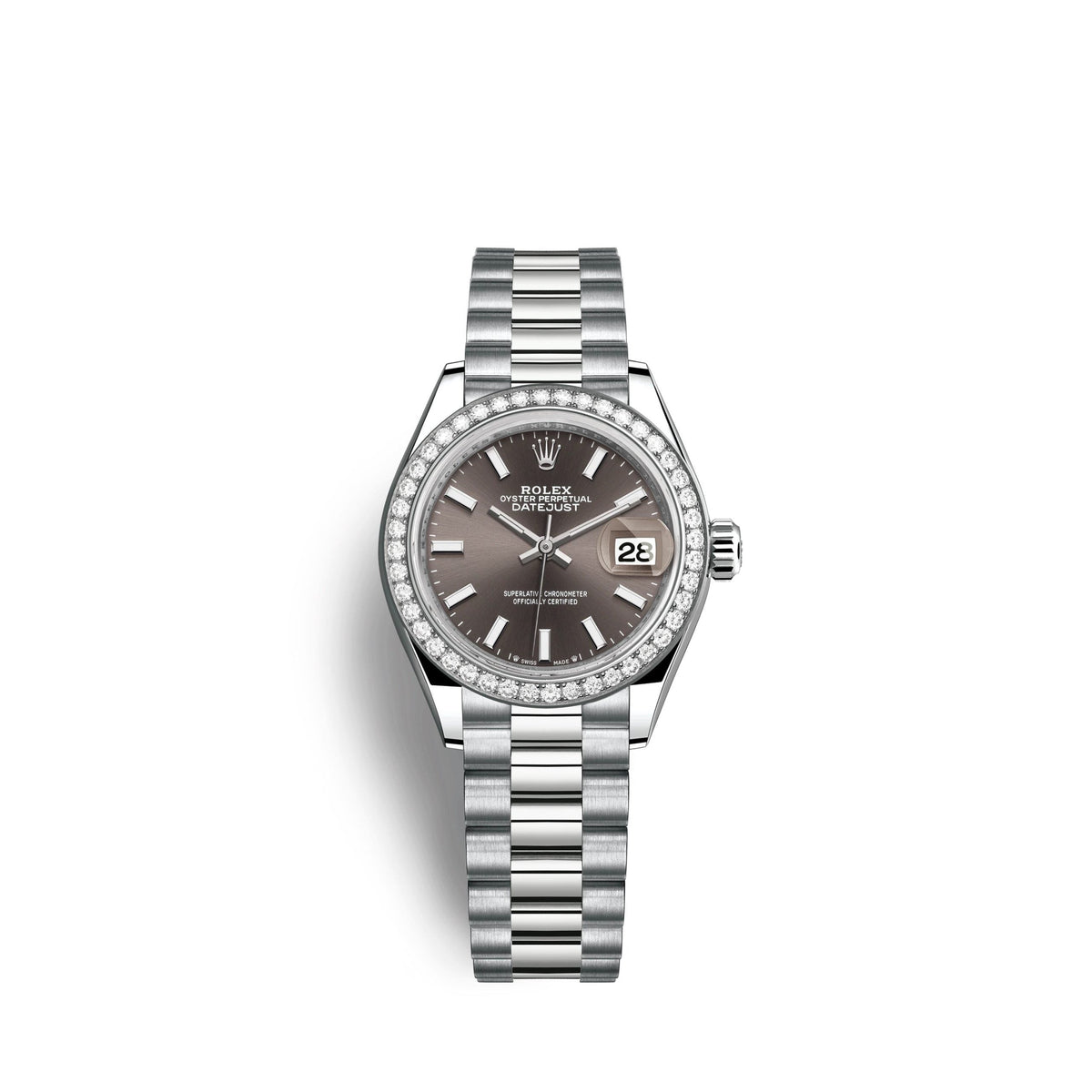 Lady-Datejust 28mm, 18k White Gold, Ref# 279139rbr-0009